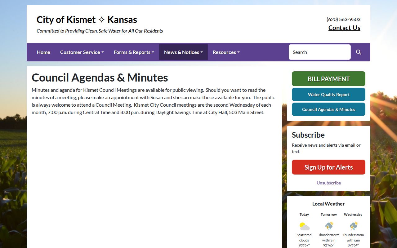Kismet court docket research through the official council agendas and minutes page