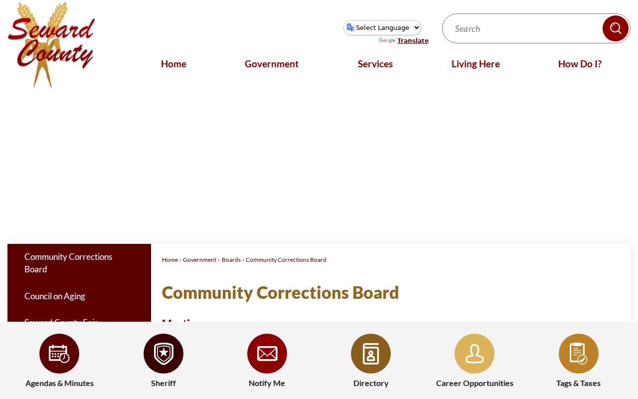 Seward County Community Corrections Board information
